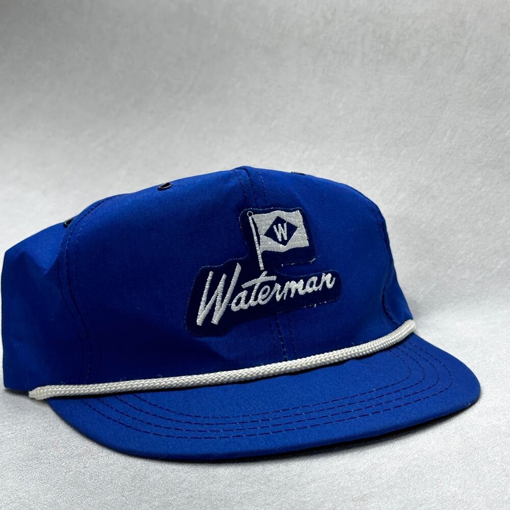 VTG Waterman Rope Hat MIU Blue Snapback Cap P TAG GREEN BILL